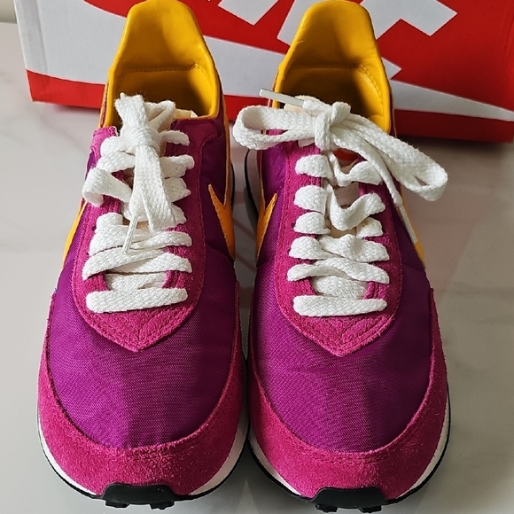 Nike Pink and Yellow Retro Sneakers - Picture 2 of 9